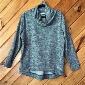 Eddie Bauer Heathered Blue Gray Cowl Neck Sweater Women’s XL